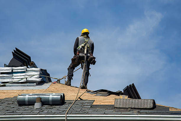 Professional Roof Replacement technician working in Hunt, NY